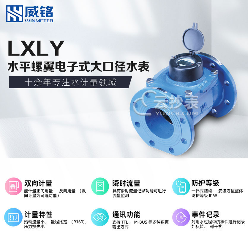 長(zhǎng)沙威勝威銘LXLY水平螺翼式電子式大口徑水表